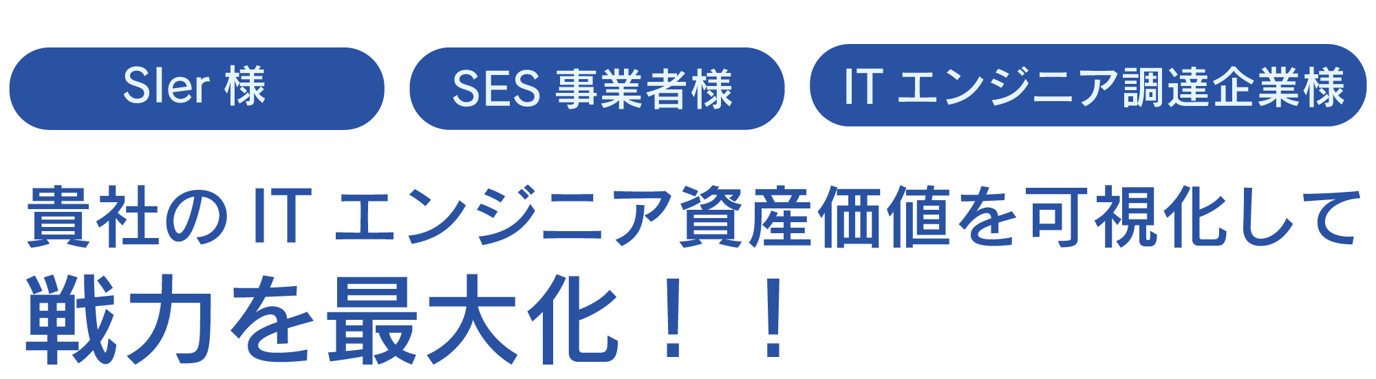 貴社のITエンジニア資産価値を可視化して戦力を最大化!!